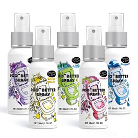 Clean-n-Fresh Toilet Spray, Travel Size Variety 5 Pack - Citrus/Peony/Lavender/Eucalyptus/Ocean Mist, Instantly Eliminate Bathroom Odor, Pocket Air & Toilet Freshener, Each 1.7 Fl Oz, Total 8.5 Fl Oz