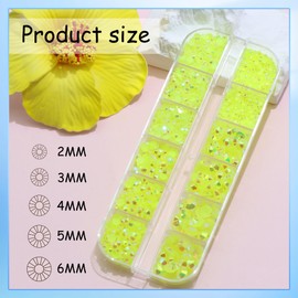 Resin Jelly Rhinestones for Crafting Bedazzling,Colorful Rhinestones for Nail Art+Lemon Yellow AB Nail Rhinestone and Gems,Nail Diamond Flatback Gems Crystals Charms for Nail Design DIY Decor