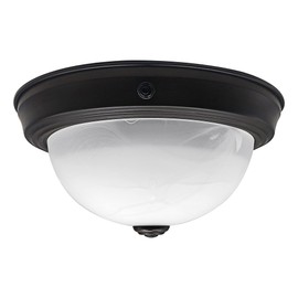 Facon 10'' RV LED Ceiling Light with Switch, Alabaster Glass Shape, Decorative 12V RV Dinette Light Fixture, 12Volts Interior Light for RV Motorhome Camper Trailer