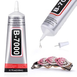 B-7000 Rhinestones Craft Glue, 110ML Clear Adhesive with Precision Tips for DIY Art, Fabric, Cell Phones, Metal, Jewelry Making