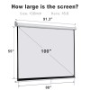 SEGAWE 100" Big Projector Screen 16:9 Projection HD Home Theater