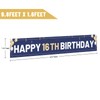 Happy 16th Birthday Banner Blue, Large 16th Bday Sign, 16th