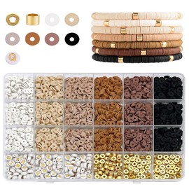ZYFC Polymer Clay Beads Charms- 2414Pcs Flat Round Clay Beads for Jewelry Making Kit, Clay Bead Set for Bracelet Making Kit, Friendship Bracelet Kit, Letter Beads Kit for Custom Necklace