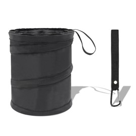 DUSCOKE Car Trash Can, Portable Collapsible Hanging Garbage Bin with Attached Hook&Elastic Band, Multipurpose Waterproof Pop-Up Car Trash Bag, Double-Layer Washable Vehicle Waste Basket (1PC)