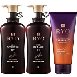 ryo Ryeo Jingyeolmo Hair Loss Symptom Care Shampoo 490ml x2 + Jayangyunmo Treatment x1, 490g, 1 pack / 려 진결모 탈모증상케어 샴푸 490ml x2개 + 자양윤모 트리트먼트 x1개, 490g, 1개