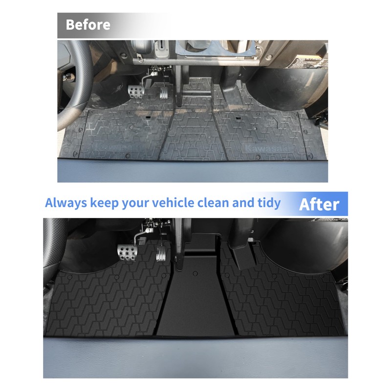 SLORIMOD Front Floor Mat Set for Kawasaki Mule PRO DX