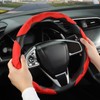 GIANT PANDA Leather Steering Wheel Cover, Car Accessories Interior, 3-Piece