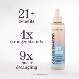 Pureology Color Fanatic Multi-Tasking Leave-In Spray, 21 Benefits for All Hair Types, Heat Protection, Detangling & Frizz Control, Infused with Coconut & Camellia Oils, Color Safe, Vegan, 6.7 Fl Oz