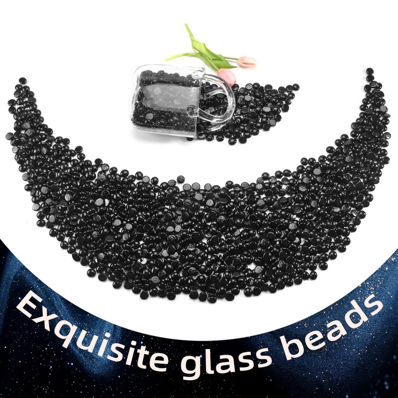 RUOJAS 20 Pounds Onyx Black Fire Glass Beads 3/4 Inch