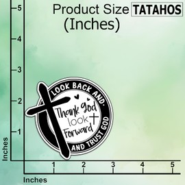 (3Pcs) Look Back and Thank God Look Forward and Trust God Stickers Christian Inspirational Bible Waterproof Vinyl Decal Water Bottle Car Hard Hat Phone Laptop Religious Scripture Prayer Gifts - 3"