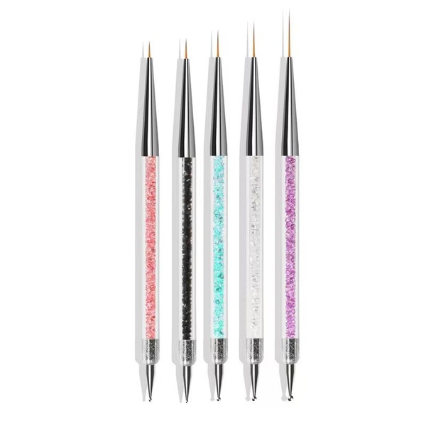 ZEOHBETY Nail Art Brushes, 5Pcs Nail Art Liner Brushes, Dotting