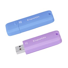 Espeon 2 Pack 64GB USB 3.1 USB Flash Drive Rubber Shell Protector Macaroon Light Blue Light Purple