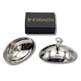 Kodachi Protector de ojos corneal - Acero inoxidable, acabado de espejo en ambos lados, pequeño 26 x 17 mm, juego de 2 unidades, color plateado