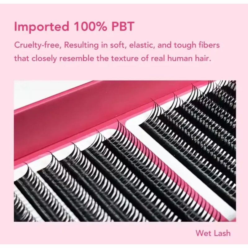 Pestañas Diyday Fairy Lashes, Espiga Prearmada, Efecto Wet
