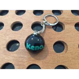 Unbranded Vintage | "Keno" | Green Print on Black Marble Keychain