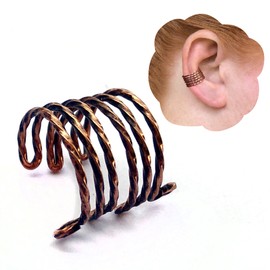 Twisted Conch Ear Cuff, Conch Hoop, Fake Cartilage Piercing Textured Earcuff, No Piercing Needed (copper)