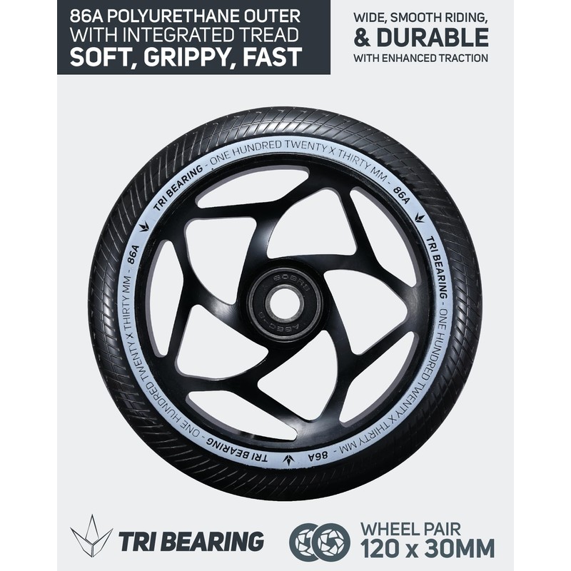 Envy Scooters 120mm x 30mm TRi Bearing Wheel Pair -