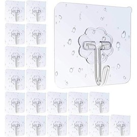 Namvo 20 STK Selbstklebende Haken Kunststoff Nahtlose Wandhaken für Küche, Bad, Büro 8 * 8cm