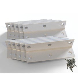 White Stainless Steel Corner Bracket,Joint Right Angle Bracket,L Shape Heavy Duty Metal Corner Brace Hardware Brackets Supporter for Wood Aufuga (8, 4x1x1inch)