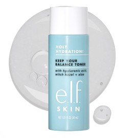 E.L.F.Skin Holy Hydration!Balance Toner Mini Gentle and refreshing, removes makeup and impurities, hydrates, cleanses, soothes Hyaluronic Acid Contains Witch Hazel Aloe 5.07 Fl Oz / E.L.F. 스킨 홀리 하이드레이션! 밸런스 유지 토너 미니 순하고 상쾌하며 메이크업 및 불순물 제거 수분 공급 클렌징 진정 히알루론산 위치 헤이즐 알로에가 함유되어 있습니다 5.07 Fl Oz