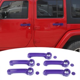 SQQP Door Handle Cover & Tailgate Handle Cover Inserts for 2007-2018 Jeep Wrangler JKU 4 Door/ 2008-2012 Jeep Liberty / 2007-2011 Dodge Nitro(Purple
