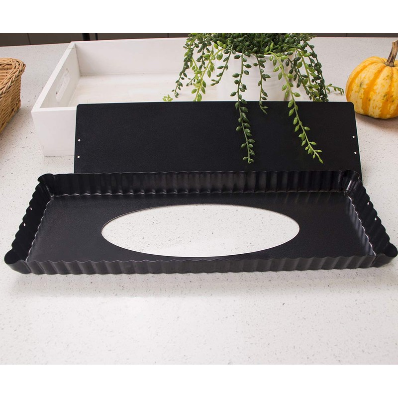 Webake Rectangular Tart Pan Quiche Baking Dish with Removable Bottom