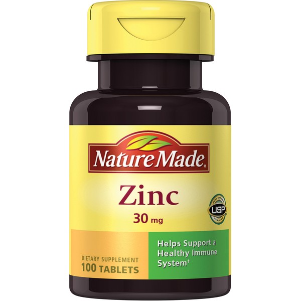 Nature Made Zinc 30mg, 100 Tablets (Pack of 6)