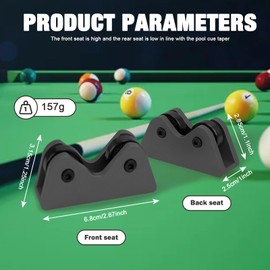 Pcmursal 2 Pack Pool Cue Straightness Checker, Billiard Cue Straightness Checker, Pool Cue Lathe, Billiard Training Aids (Black)