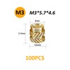FullFun M3 Threaded Insert, M3 100pcs 3D Printing Brass Nuts,Knurled