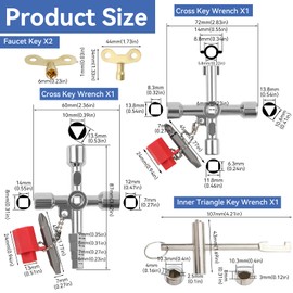 MISIQIMA Universal Key Set, Control Cabinet Keys, Construction Keys, Architect Keys, Suitable for Electricity Meters, Water Meters and Elevators, Pack of 10