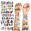 10 Sheets Cartoon Transport Vehicle Temporary Tattoos Stickers Mixed Style
