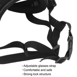 Dog Goggles, Anti UV Dog Sunglasses Strong Impact Adjustable Elastic Large Breed Dog Goggles Pet Sunglasses (Black Frame Silver Lens)