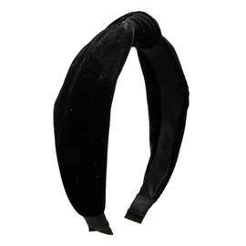 Alpenflüstern Costume Velvet Headband Knot - Women's Hair Accessories Headband Non-Slip for Dirndl (Black) ADV153