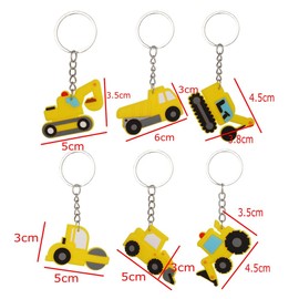 JZK 30 Pcs car keyring set for kids, Silicone animal keychains for children birthday party favours, kids party bag fillers, kids party thankyou gift