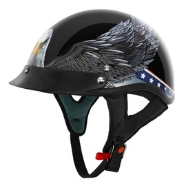 VCAN Cruiser New Patriotic Eagle USA Graphics Motorcycle Half Helmet