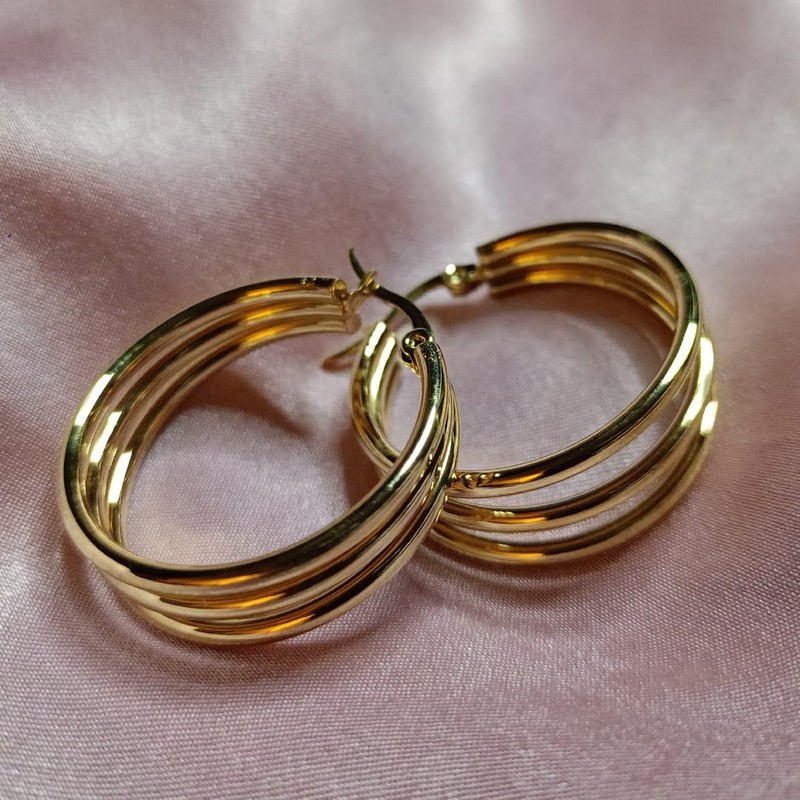 ARETES ARRACADAS Mujer Acero Inoxidable – Elegante Diseño Color Plata