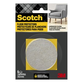 Scotch Felt Pads, Felt Furniture Pads for Protecting Hardwood Floors, Round, 2 in. Diameter, Beige, 6 Pads