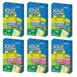 SINGLES TO GO! Jolly Rancher Drink Mix Lemonade Variety Pack, 3 Blue Raspberry Lemonade and 3 Watermelon Lemonade (Pack of 6)