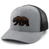 Boston Bear Skyline Leather Patch Classic Snapback Trucker Hat Gray