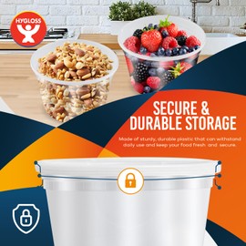 Hygloss Premium Plastic Deli Containers with Airtight Lids - Leakproof, Microwave, Dishwasher & Freezer Safe Ideal for Meals, Soups, Slime BPA-Free & Stackable 32 oz. 36 Pk