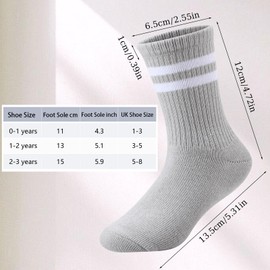 Zuimei 5 Pairs Baby Socks for Boys Girls Toddler Cotton Ankle Socks Simple Stripes Toddler Socks Breathable Baby Socks Infant Kids Children Aged 1-2 Years