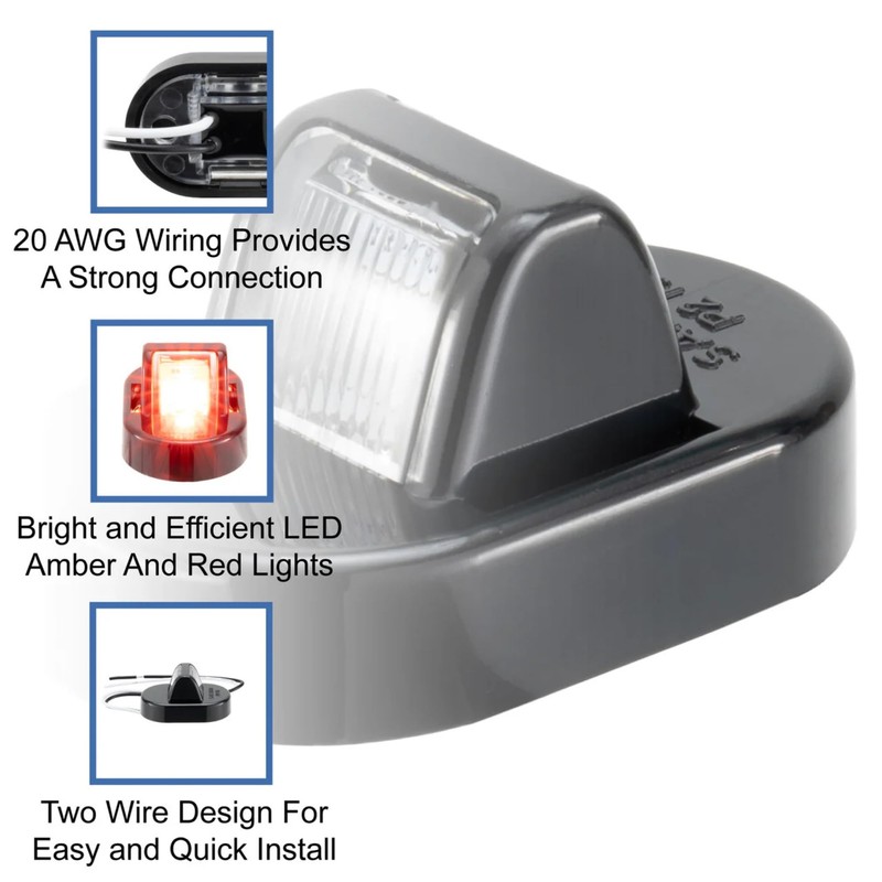 Tough Grade Trailer Fender Clearance Lights 2 Pack | Dual