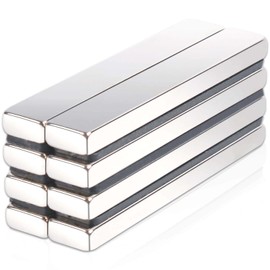 Strong Large Magnets, 60 x 10 x 5 mm, Super Neodymium Magnet, Rectangular Magnets, Extra Strong Magnets for Magnetic Board, Fridge Magnets, Strong Hold, Whiteboard Magnets for Crafts, Pack of 8