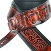 Walker & Williams GB-126 Bourbon Brown Padded Guitar Strap Texas