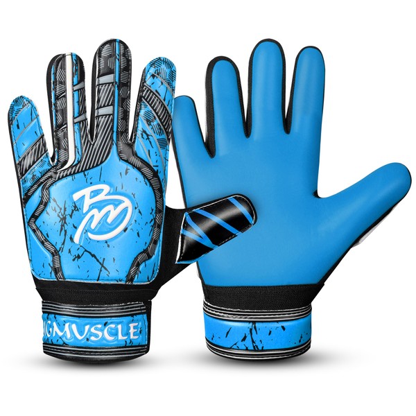 BIG MUSCLE BM ProMuscle Soccer Goalkeeper Gloves, Red and Black,