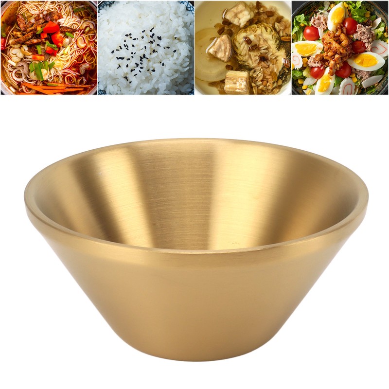 304 Stainless Steel Salad Bowl Double Layer Metal Round Bowl
