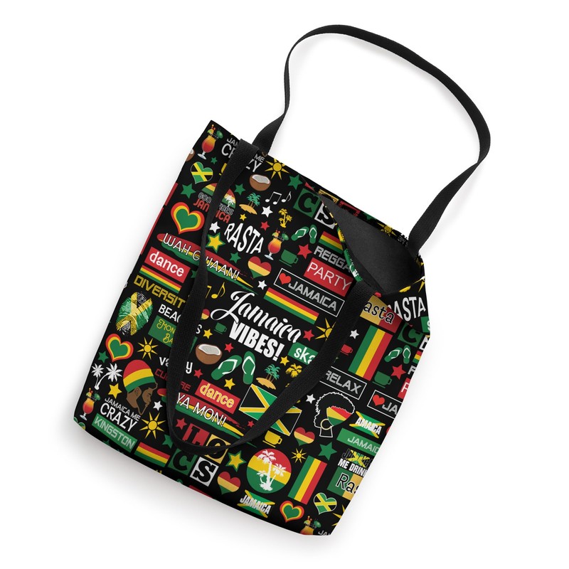Jamaica Vibes Vacation Souvenir Tropical Pattern Tote Bag