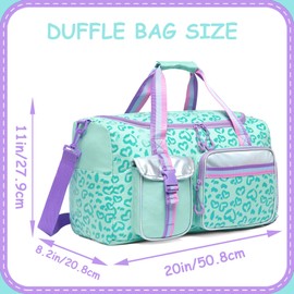 Kids Overnighter Duffel Bags for Kids, Carry-On for School Overnight Travel Weekender Tote for Travel Gym Sport Bag for Girls