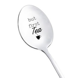 Christmas Birthday Spoon Gifts for Tea Lovers Women Men But First Tea Spoon for Grandma Dad Tea Lover Gifts for Men Women Tea Gifts for Tea Lovers Wife Grandpa Tea Spoons