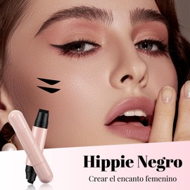 WEISPO Sello Eyeliner, Delineador De Ojos De Doble Punta Para Mujer, Diseño De 2 Puntas De Secado Rápido, Foldable Eyeliner Stamp,Herramienta Portátil Para Viajes, Citas,Bodas(Negro, Doble Punta)